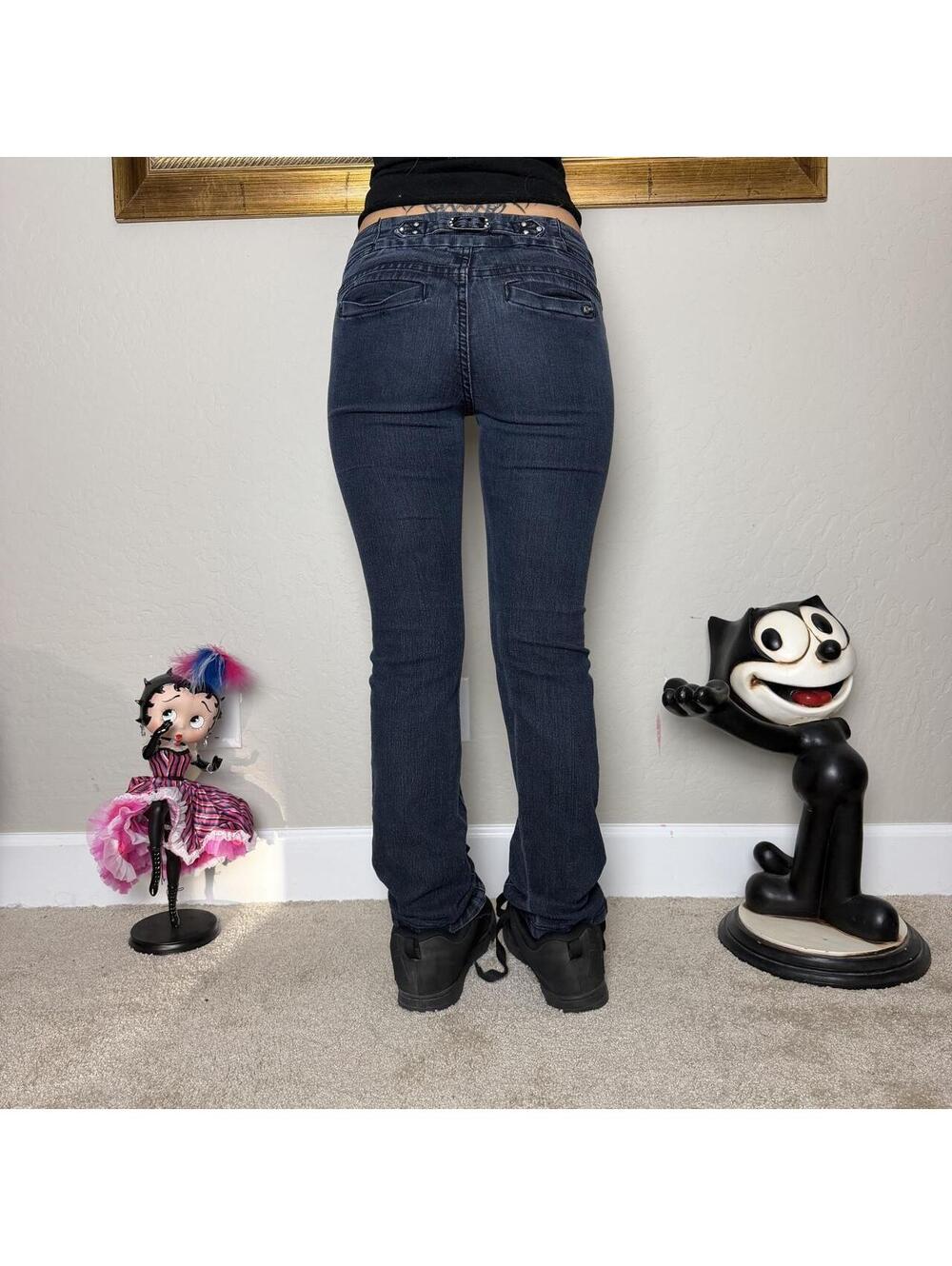 Super Cute Y2K I & M Buckle Bedazzled Low-Rise Jeans!